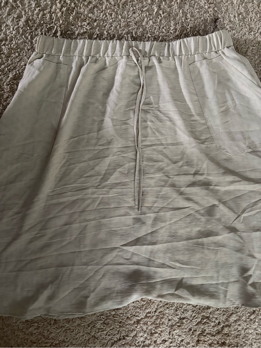Soho Relaxed Drawstring Skirt in Light Beige
